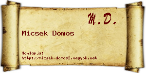 Micsek Domos névjegykártya